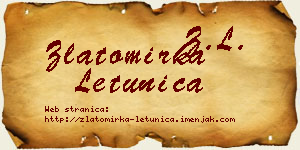 Zlatomirka Letunica vizit kartica